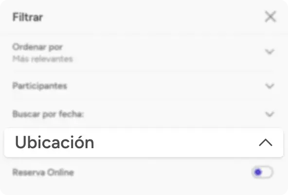 Selector de ubicación en los filtros